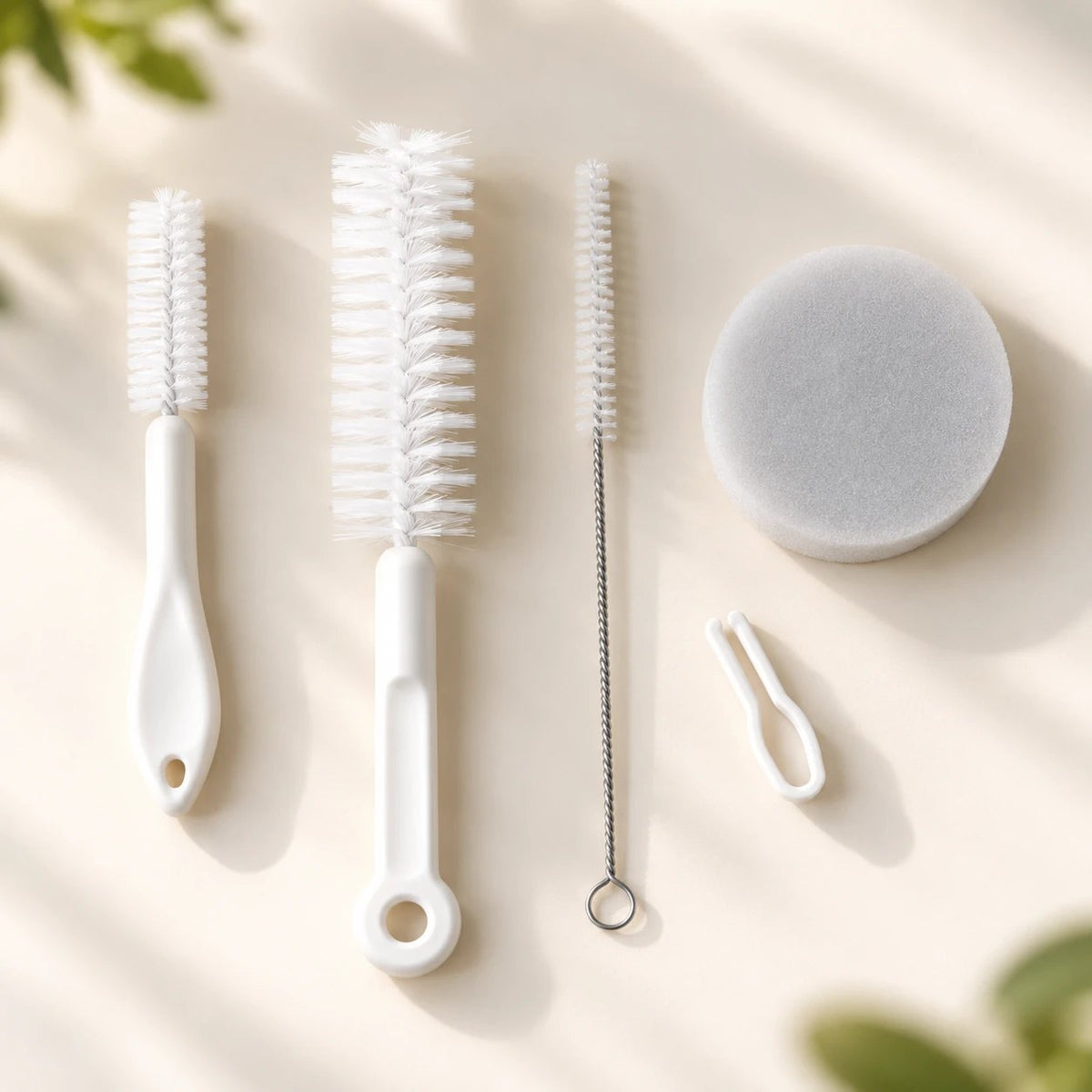 Kit d'entretien pour fontaine à chat : brosses, goupillon, éponge et clip